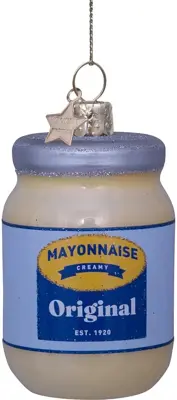 Vondels glazen kerstbal mayonaise 8.5cm wit - afbeelding 2
