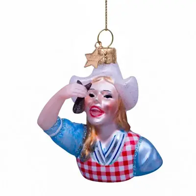 Vondels glazen kerstbal meisje haring happen 6cm multi - afbeelding 2