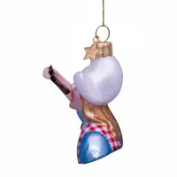 Vondels glazen kerstbal meisje haring happen 6cm multi - afbeelding 6