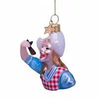Vondels glazen kerstbal meisje haring happen 6cm multi - afbeelding 7