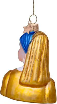 Vondels glazen kerstbal meisje met de parel 'vermeer' 8cm multi - afbeelding 5