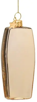 Vondels glazen kerstbal mobiele telefoon 10cm goud - afbeelding 3