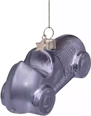 Vondels glazen kerstbal Monopoly auto 10cm zilver - afbeelding 4