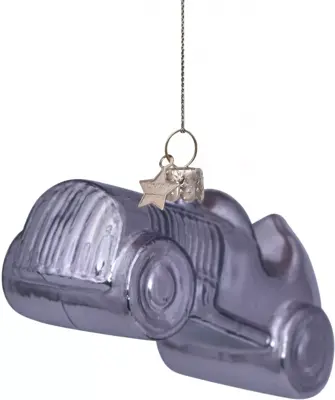 Vondels glazen kerstbal Monopoly auto 10cm zilver - afbeelding 2