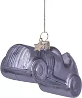 Vondels glazen kerstbal Monopoly auto 10cm zilver - afbeelding 2