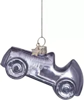Vondels glazen kerstbal Monopoly auto 10cm zilver - afbeelding 3