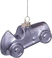 Vondels glazen kerstbal Monopoly auto 10cm zilver - afbeelding 1