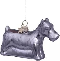 Vondels glazen kerstbal monopoly hond 7cm zilver  kopen?