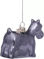 Vondels glazen kerstbal Monopoly hond 9.5cm zilver - afbeelding 2