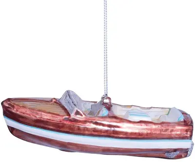 Vondels glazen kerstbal moterboot 3.5cm multi  - afbeelding 4