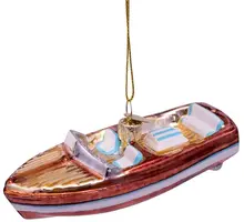 Vondels glazen kerstbal moterboot 3.5cm multi  - afbeelding 1