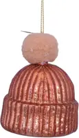 Vondels glazen kerstbal muts 7.5cm bruin - afbeelding 2