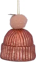 Vondels glazen kerstbal muts 7.5cm bruin - afbeelding 3