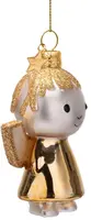 Vondels glazen kerstbal Nijntje engel 11cm goud - afbeelding 2