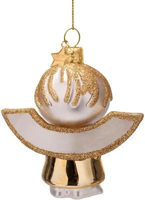 Vondels glazen kerstbal Nijntje engel 11cm goud - afbeelding 3