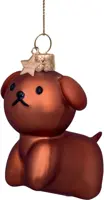 Vondels glazen kerstbal Nijntje hond Snuf 6cm bruin