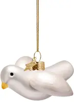 Vondels glazen kerstbal Nijntje vredesduif 11cm wit - afbeelding 1