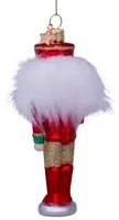 Vondels glazen kerstbal notenkraker 16cm groen, rood - afbeelding 3