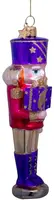 Vondels glazen kerstbal notenkraker 17cm paars, roze  - afbeelding 2