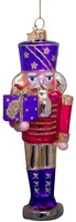 Vondels glazen kerstbal notenkraker 17cm paars, roze  - afbeelding 1