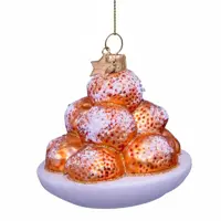 Vondels glazen kerstbal oliebollen 7cm multi - afbeelding 2