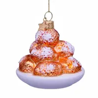 Vondels glazen kerstbal oliebollen 7cm multi - afbeelding 4