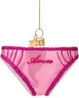 Vondels glazen kerstbal onderbroek 5.5cm roze - afbeelding 1