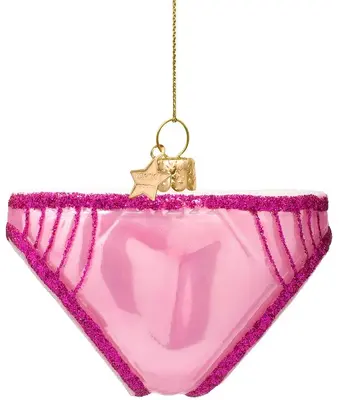 Vondels glazen kerstbal onderbroek 5.5cm roze - afbeelding 3