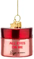 Vondels glazen kerstbal oogcrème 'all eyes on me' 5cm roze - afbeelding 1