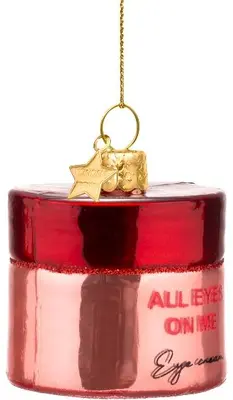 Vondels glazen kerstbal oogcrème 'all eyes on me' 5cm roze - afbeelding 2