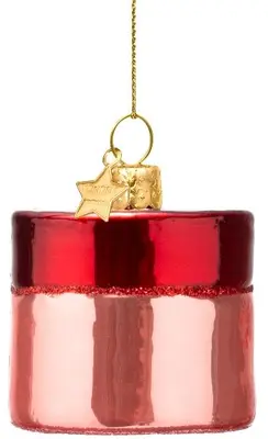Vondels glazen kerstbal oogcrème 'all eyes on me' 5cm roze - afbeelding 3