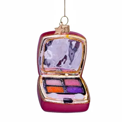 Vondels glazen kerstbal oogschaduw palette 8cm multi - afbeelding 1