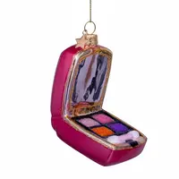 Vondels glazen kerstbal oogschaduw palette 8cm multi - afbeelding 2
