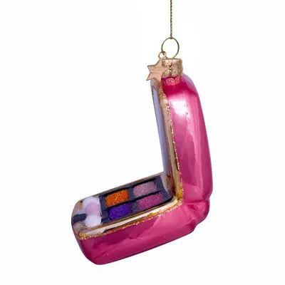 Vondels glazen kerstbal oogschaduw palette 8cm multi - afbeelding 5
