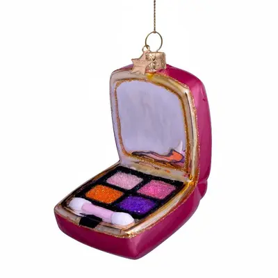Vondels glazen kerstbal oogschaduw palette 8cm multi - afbeelding 6