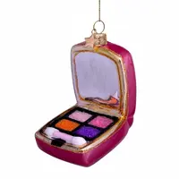 Vondels glazen kerstbal oogschaduw palette 8cm multi - afbeelding 6
