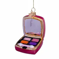 Vondels glazen kerstbal oogschaduw palette 8cm multi - afbeelding 7