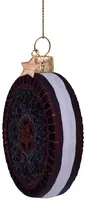 Vondels glazen kerstbal oreo koekje 7cm bruin - afbeelding 3