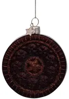 Vondels glazen kerstbal oreo koekje 7cm bruin - afbeelding 2