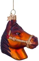 Vondels glazen kerstbal paard 8.5cm bruin  - afbeelding 1