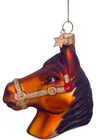 Vondels glazen kerstbal paard 8.5cm bruin  - afbeelding 3