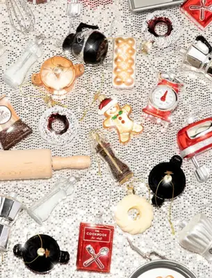 Vondels glazen kerstbal pan 8cm zwart - afbeelding 3