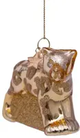 Vondels glazen kerstbal panter 9cm goud - afbeelding 3