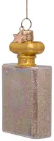 Vondels glazen kerstbal parfumfles 10cm goud  - afbeelding 4