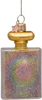 Vondels glazen kerstbal parfumfles 10cm goud  - afbeelding 5