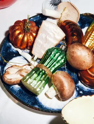Vondels glazen kerstbal parmezaanse kaas 8.5cm geel - afbeelding 5