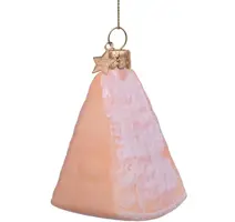 Vondels glazen kerstbal parmezaanse kaas 8.5cm geel - afbeelding 3