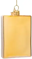 Vondels glazen kerstbal paspoort 11cm goud - afbeelding 3