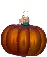Vondels glazen kerstbal pompoen 6cm oranje - afbeelding 2
