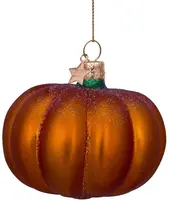 Vondels glazen kerstbal pompoen 6cm oranje  - afbeelding 1